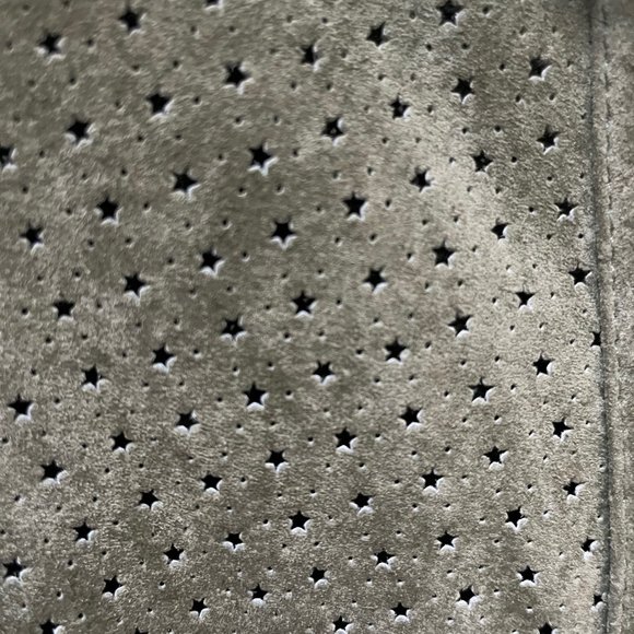 Megami Boogie | Green "Star" Suede, Zip-front Sweater, Size Medium - Picture 4 of 6